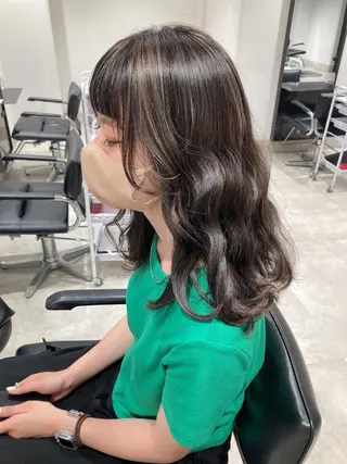 セミロング カラー スキバサミを使わない カット🌼唯🌼のヘアスタイル