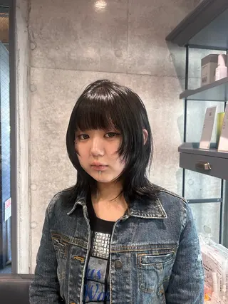 ミディアム 透明感カラー/縮毛/ chino🍀のヘアスタイル