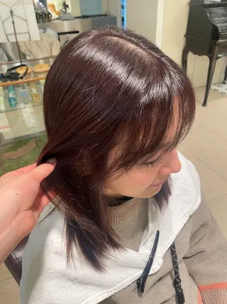 セミロング カラー 菊池 菜月のヘアスタイル