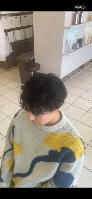 パーマ メンズ 成瀬スパイラル パーマ清水大隼のヘアスタイル