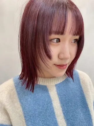 ミディアム カラー 青木 優歩のヘアスタイル