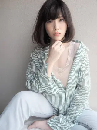 ミディアム カラー SHE. hairdesignのヘアスタイル