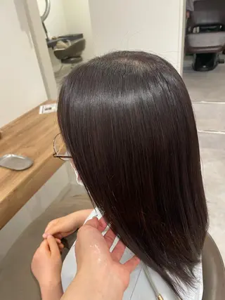 セミロング カラー パーマ やまこし 美裕樹のヘアスタイル