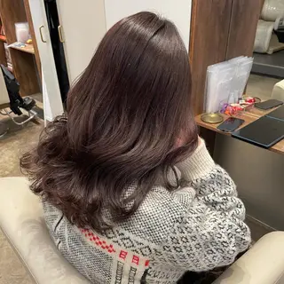 ミディアム カラー 【完全個室】髪質改善 暖色カラー/山崎唯奈のヘアスタイル