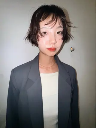 ショート スパイラルパーマ/デ ザインカット/アミのヘアスタイル