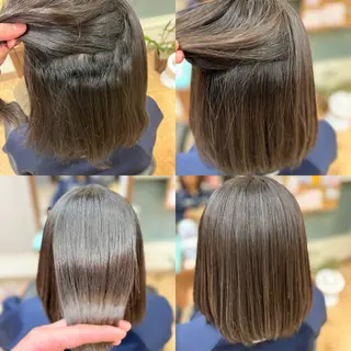 ミディアム 酸性ストレート／カラ ー/山下高明のヘアスタイル