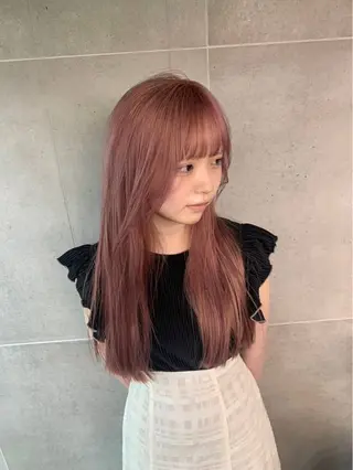 セミロング カラー THE./ブリーチ 透感カラー/髪質改善のヘアスタイル