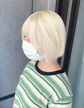 ミディアム カラー パーマ ヘアアレンジ メンズ キッズ ネイル マツエク・マツパ アイブロウ 🐺ウルフ×ハイトー ン🖤Yukinoのヘアスタイル