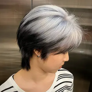 カラー ウルフ/レイヤー/ ブリーチカラーのヘアスタイル