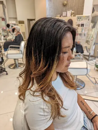 セミロング カラー 髪質改善 カミムラのヘアスタイル