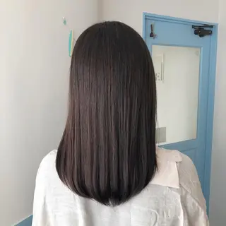 セミロング カラー つばた みゆ🦋のヘアスタイル
