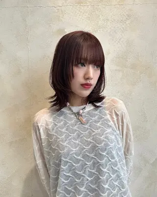 ミディアム カラー 酸性ストレート/ 髪質改善/ケント🌳のヘアスタイル