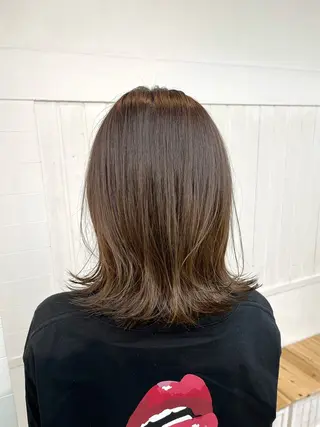 ミディアム カラー パーマ ヘアアレンジ 二ヶ月綺麗なデザイン カット/星野六三四のヘアスタイル
