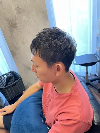 メンズ Lull1人美容室 バレイヤージュのヘアスタイル