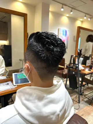 ショート パーマ メンズ 韓国風・ブリーチなし ・あり後藤 一斗店長のヘアスタイル