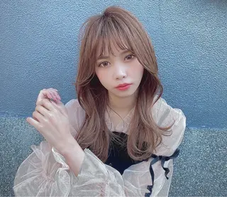 セミロング カラー Glimpseあやね 🎀大濠/髪質改善のヘアスタイル
