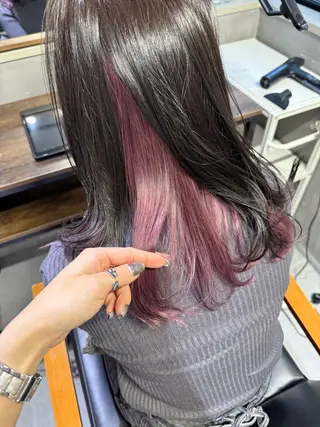 セミロング カラー ウルフ レイヤー パーマ🪐MANAのヘアスタイル