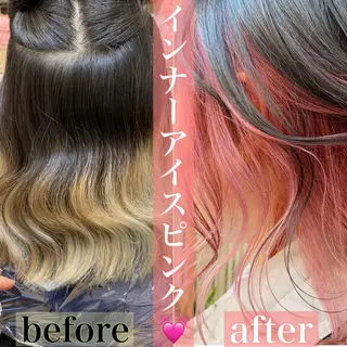 セミロング カラー 🌸MAYU🌸 ハイトーン➕レイヤーのヘアスタイル