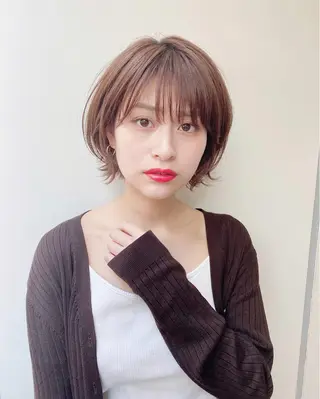 ショート カラー 艶カラー/似合わせ 💖Emmy💖のヘアスタイル