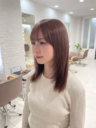 セミロング 🧸SAKI🎀 韓国レイヤーのヘアスタイル