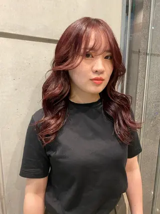 ロング カラー ヘアアレンジ abe yuikaのヘアスタイル