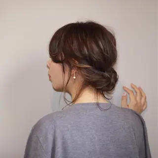 ショート ヘアアレンジ 薬院:今泉/上川美幸 ボブ/顔周りレイヤーのヘアスタイル