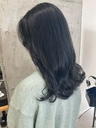 セミロング ✨色持ちの良い艶 カラー✨蟹江真世のヘアスタイル
