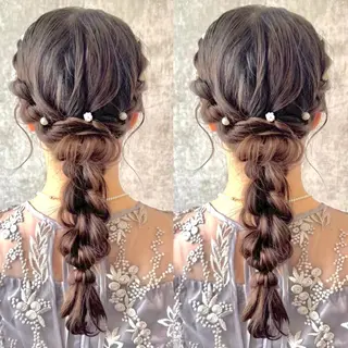 ロング ヘアアレンジ ヘアメ🎀推しカラー 🥣横浜/しほ🧸のヘアスタイル