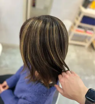 ミディアム カラー men'sモテ 髪🫧ｼｵﾝのヘアスタイル