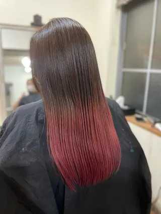 セミロング カラー 縮毛矯正の達人 ☆　松本のヘアスタイル