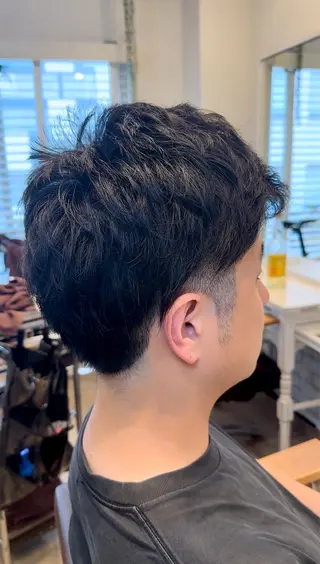 ショート パーマ メンズ BANDE 水崎 悟のヘアスタイル