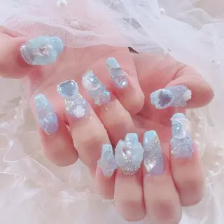 ネイル ミルキーウェイ☁韓国 デザイン/フィルインのネイルデザイン