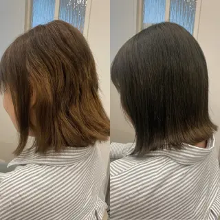 ミディアム カラー 佐々木 雪菜のヘアスタイル