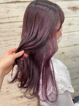 セミロング カラー ヘアアレンジ イワタ マハ/ minim hairのヘアスタイル