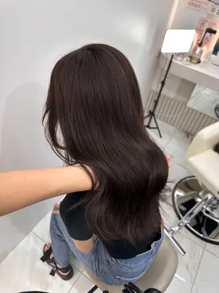 カラー 韓国風レイヤーカラー ライムのヘアスタイル