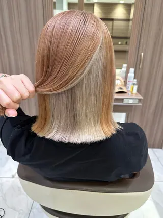 ミディアム カラー 【複雑履歴ブリーチ】 中村　玲仁のヘアスタイル