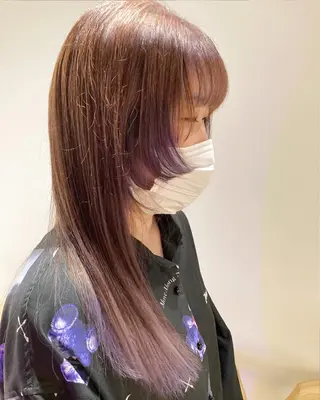ロング カラー スキバサミを使わない カット🌼唯🌼のヘアスタイル