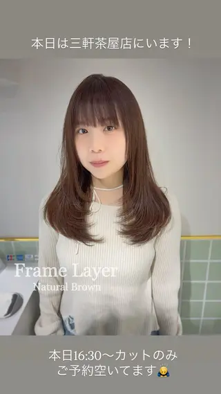 ミディアム カラー ヘアアレンジ 二ヶ月綺麗なデザイン カット/星野六三四のヘアスタイル