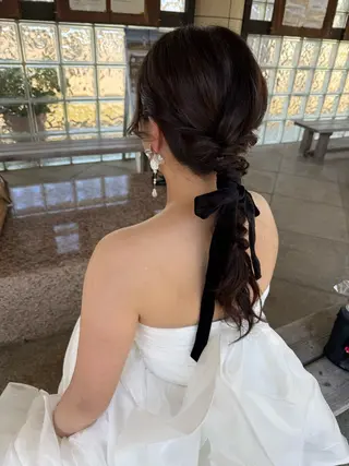 セミロング ヘアアレンジ 立川 奈那子のヘアスタイル