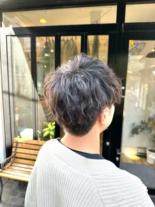 ミディアム パーマ メンズ フェード/韓国 原宿❤️🔥レンのヘアスタイル