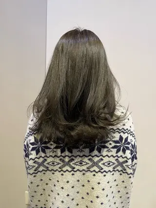 セミロング カラー レイヤーカット🍏 オリーブ/ののかのヘアスタイル