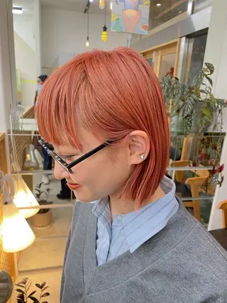 ショート カラー rapt.所属・ストレート／Wカラー 星野光咲のヘアスタイル