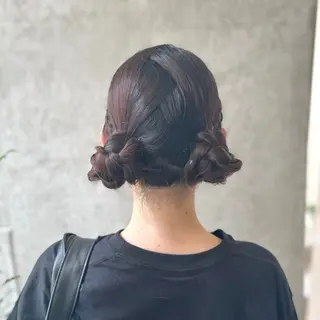 セミロング ヘアアレンジ ヘアメ🎀推しカラー 🥣横浜/しほ🧸のヘアスタイル