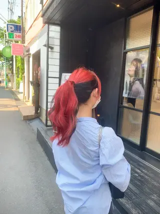 ロング カラー 縮毛矯正とレイヤー カット/杉村凜汰郎のヘアスタイル