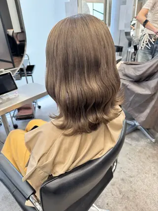 ミディアム カラー 髪質改善＆艶カラー Zina💋池袋のヘアスタイル