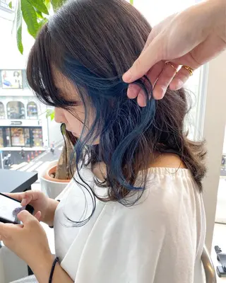 セミロング カラー ヘアアレンジ 【池袋/スパイキー ショート】ⓝⓘⓜⓤのヘアスタイル