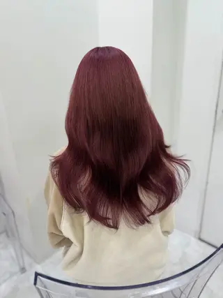 ロング カラー 韓国風艶髪🎀 暖色カラー🤍のヘアスタイル