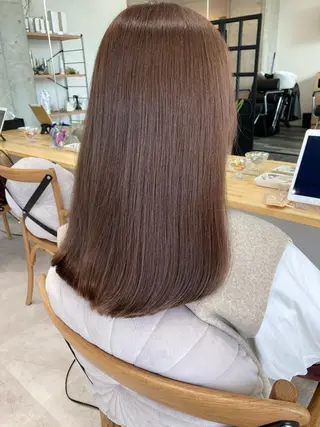 ミディアム ✨色持ちの良い艶 カラー✨蟹江真世のヘアスタイル