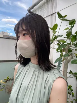 ミディアム カラー パーマ ヘアアレンジ 押切 響　のヘアスタイル