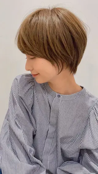 ショート カラー パーマ ヘアアレンジ 髪質改善/韓国風 レイヤー/田村祐樹のヘアスタイル